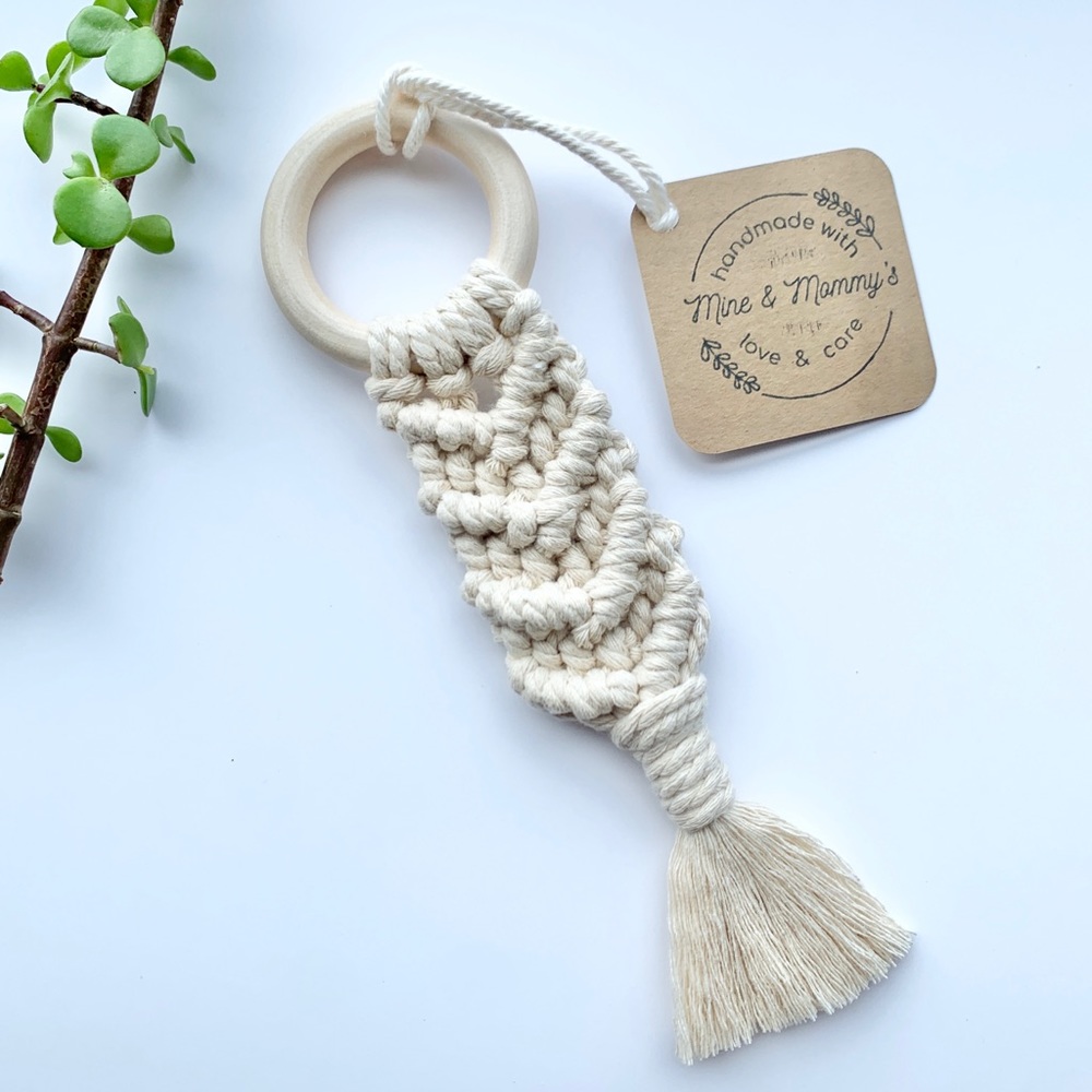 Boho Baby Macrame Teething Ring